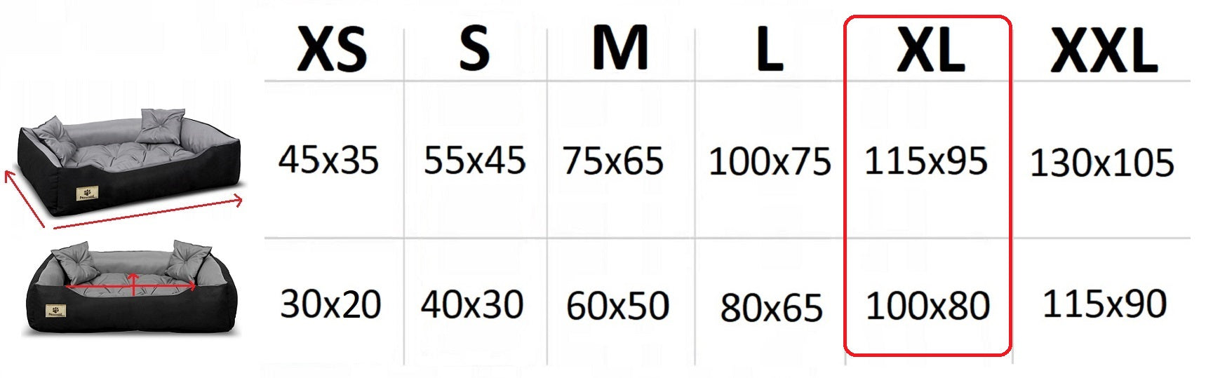 AIO FACTORY 115x95 cm PRESTIGE Letto per cani impermeabile nero