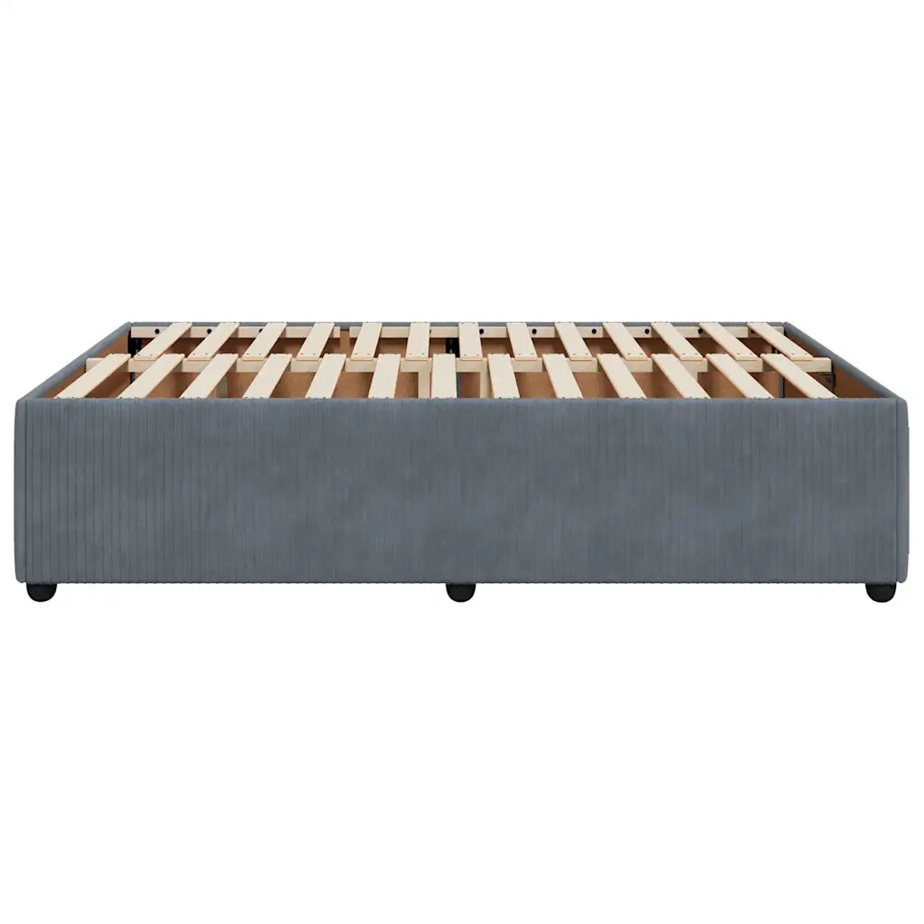 Giroletto senza Materasso Grigio Scuro 140x200 cm Velluto
