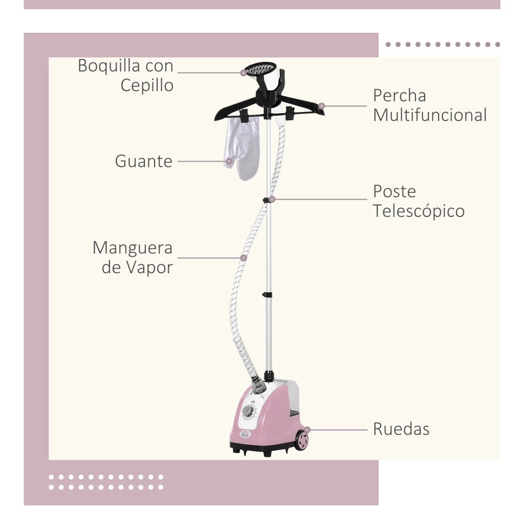 Stiratrice Verticale ¨C Xylo ¨C 1800W 1,4L 11 Livelli Rosa