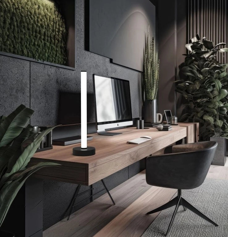 KIRA-L Lampada tavolo a led 3000k 20W struttura nero diffusore bianco
