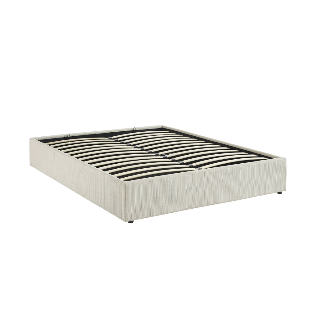 struttura letto con contenitore e rete a doghe 160x200cm, imbottita