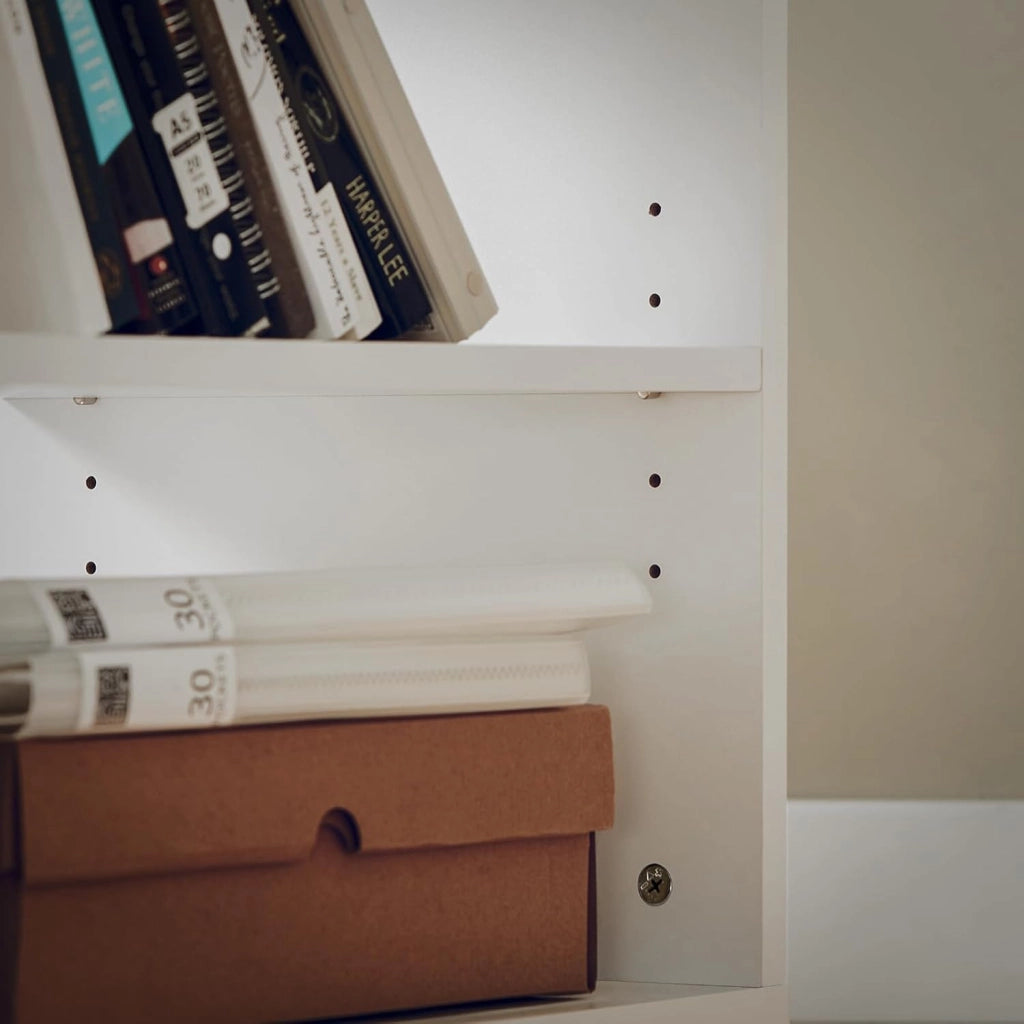 Cassettiera Ufficio da Scrivania Porta Stampante su Ruote Schedario da Ufficio con Ripiani Regolabili Mobiletto Portaoggetti Mobiletto Salvaspazio Bianco 60x35x75cm FBT68-W