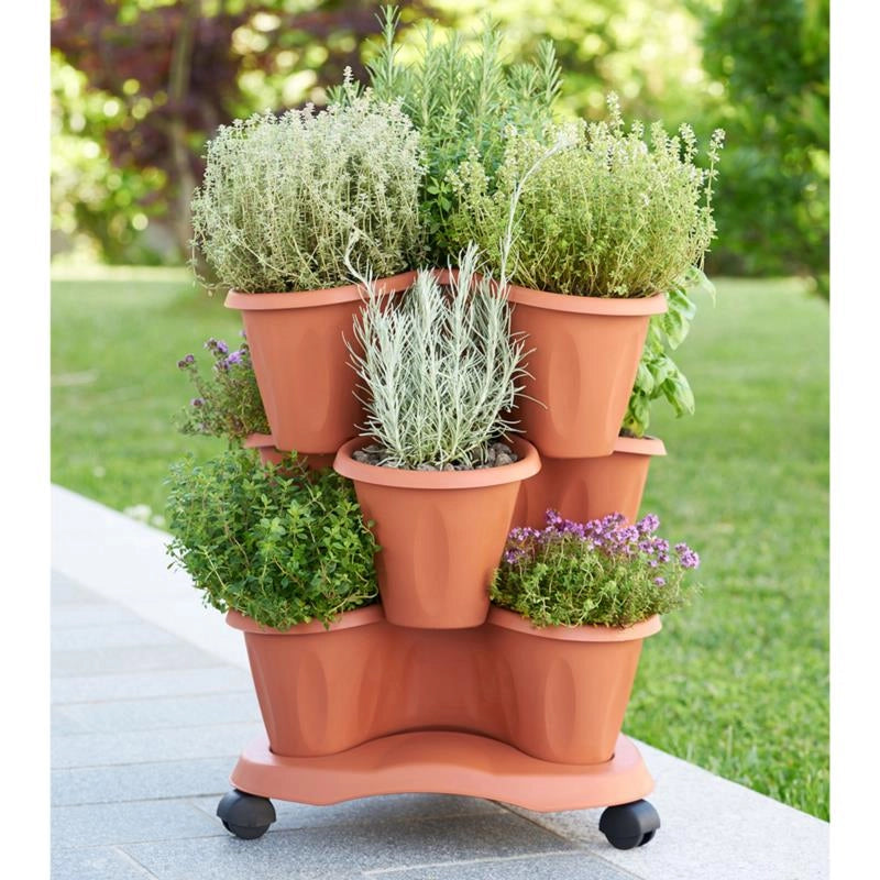 VASO TRIFOGLIO SET 3PZ TERRACOTTA- 1,0 confezione
