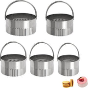 Set di anelli per torte, anelli per torte, anelli in acciaio inossidabile, set di anelli per torte, anelli per servire, forma portatile a denti per torte, mousse, noodles e fondi di torta, acciaio inossidabile, 5 pezzi, diametro 4-8 cm.