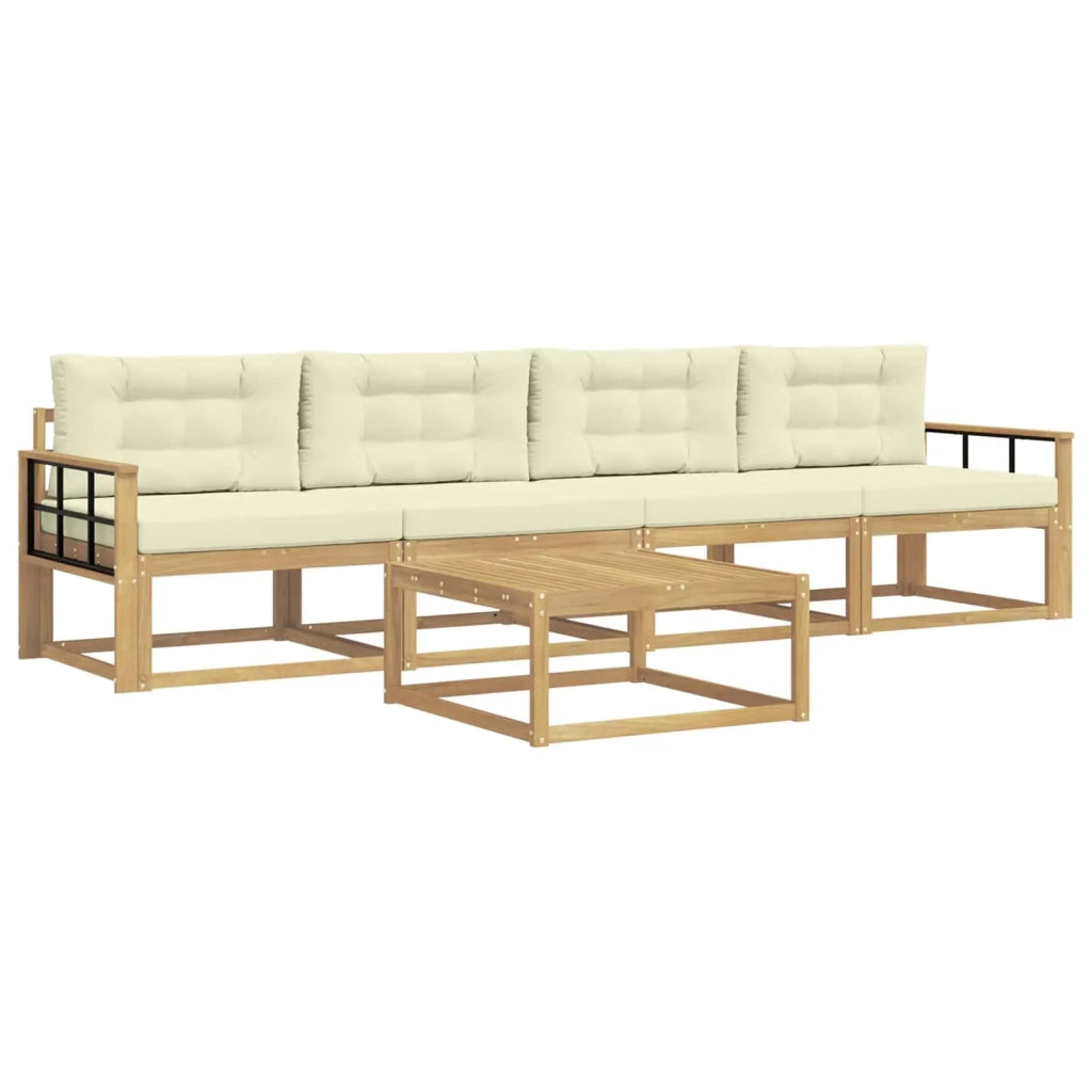 Set di divani da esterno con cuscino 4 pcs Bianco e Crema 3386034