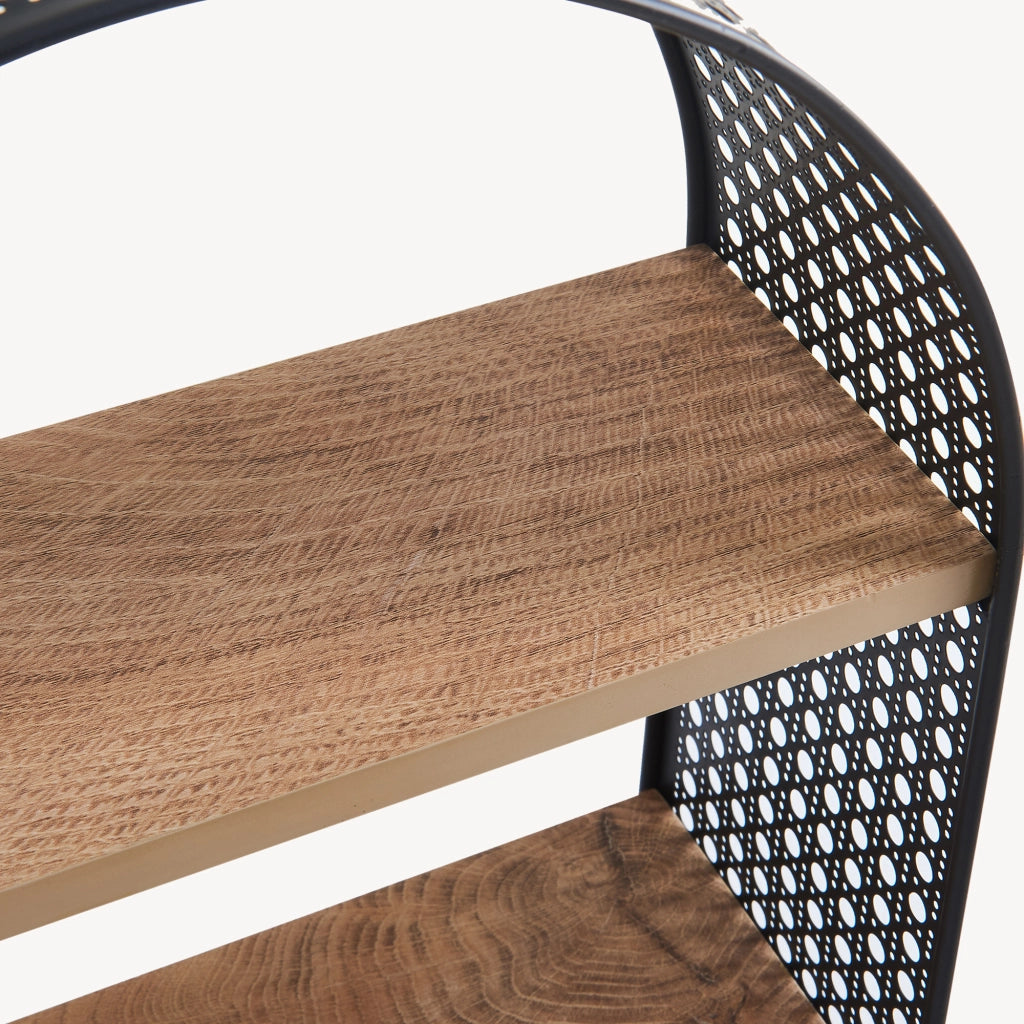 Scaffale da Parete Jäller Design Arcuato Traforato 53x35x14 cm Nero [en.casa]