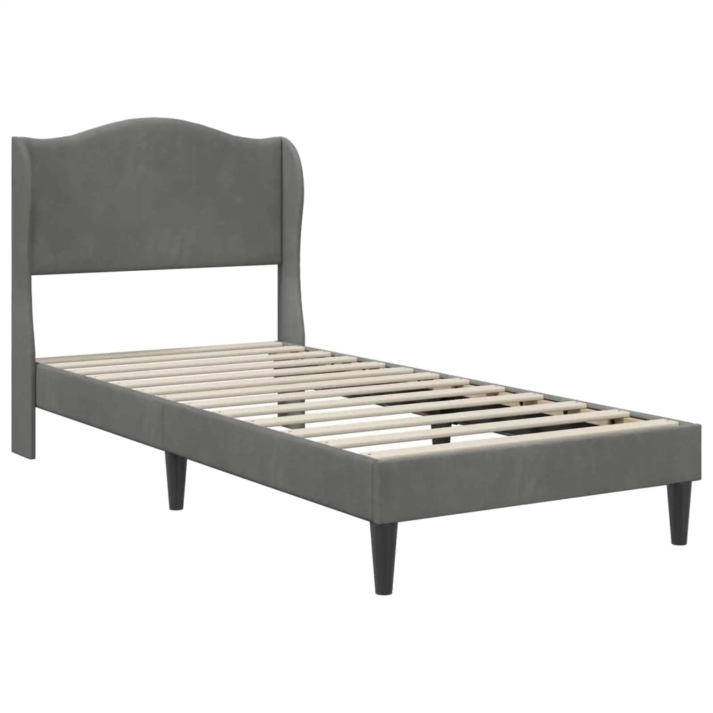 Struttura del letto Grigio Scuro 90 x 190 cm Velluto 42027888