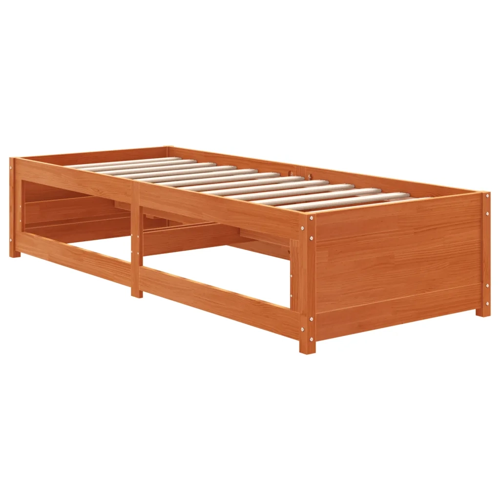 Dormeuse senza Materasso Marrone Cera 90x190 cm Legno di Pino