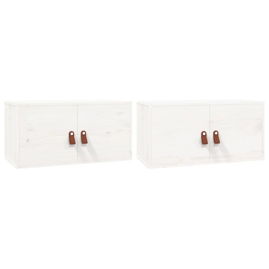 Pensili 2 pz Bianchi 60x30x30 cm in Legno Massello di Pino cod mxl 33254