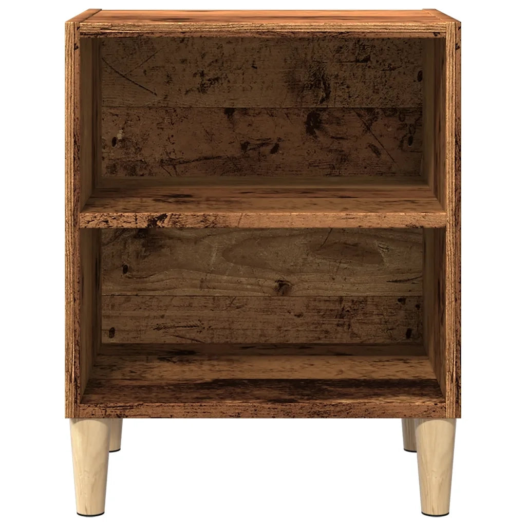 Set di 2 Comodini | Armadio da Notte | Mobiletto da notte Legno Vecchio 40x30x50 cm in Legno Multistrato
