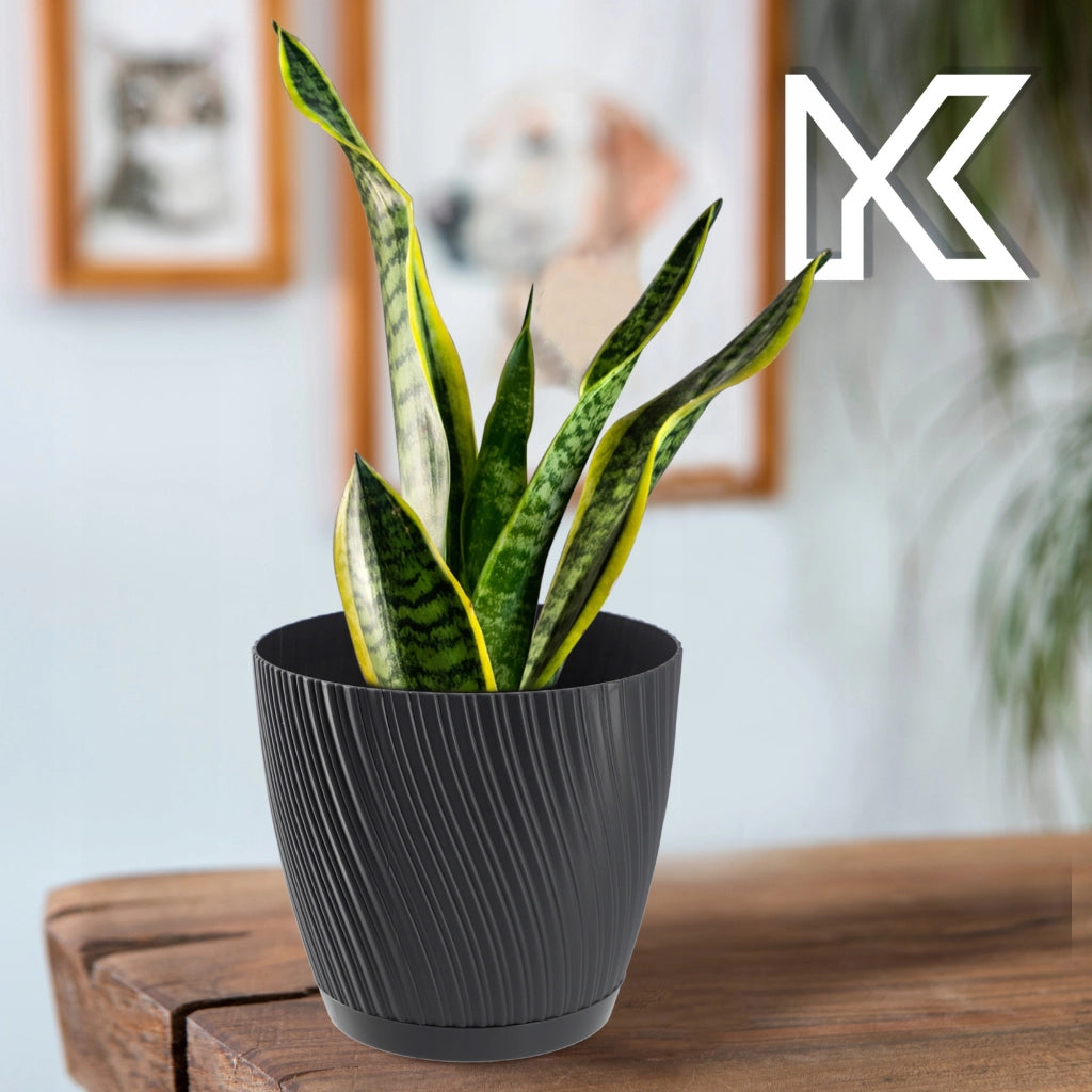 Vaso da fiori KADAX con supporto, coperchio, ciotola rotonda, 15 cm, grigio