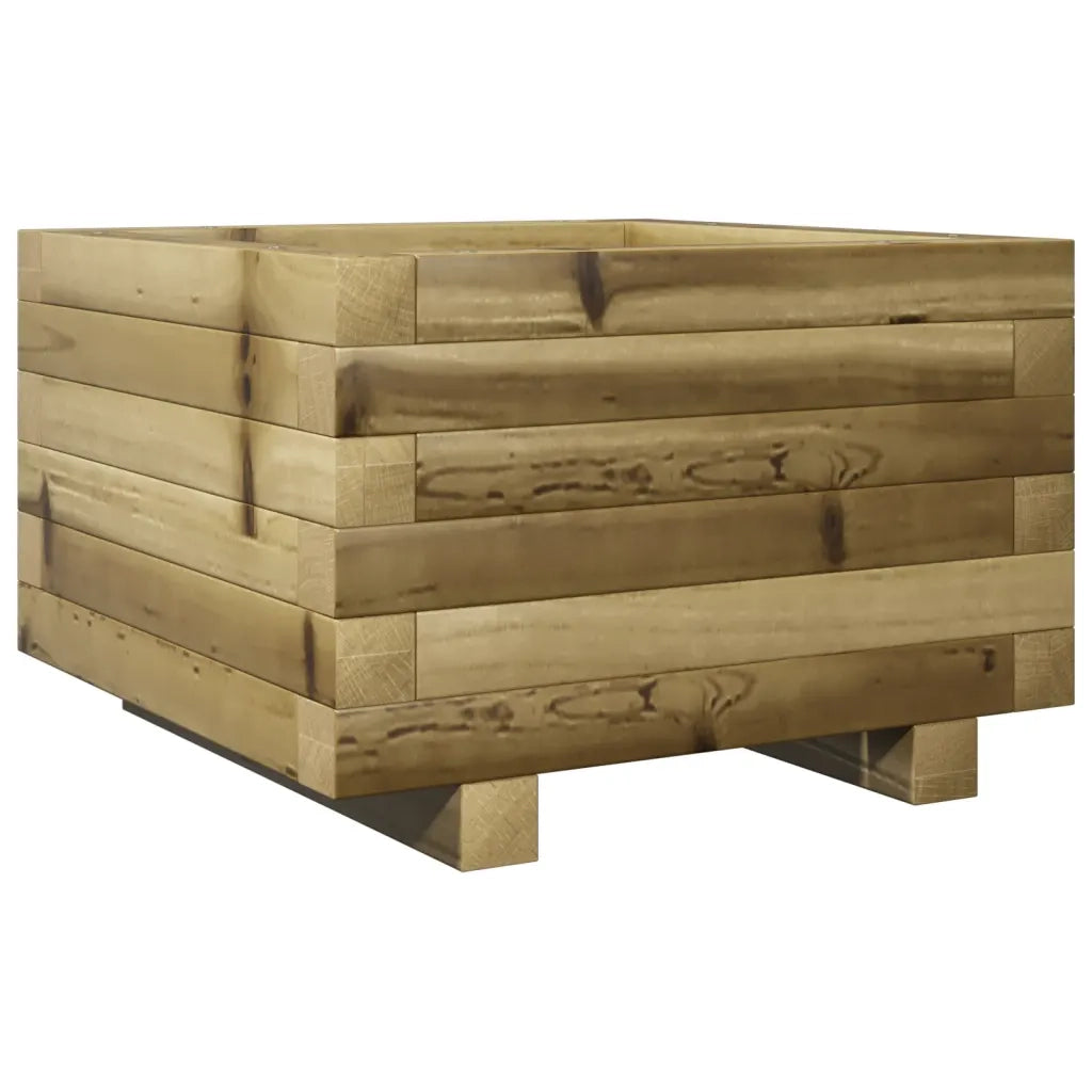 Fioriera | Cassetta per fiori | Vaso da Giardino 40x40x26,5 cm in Legno di Pino Impregnato