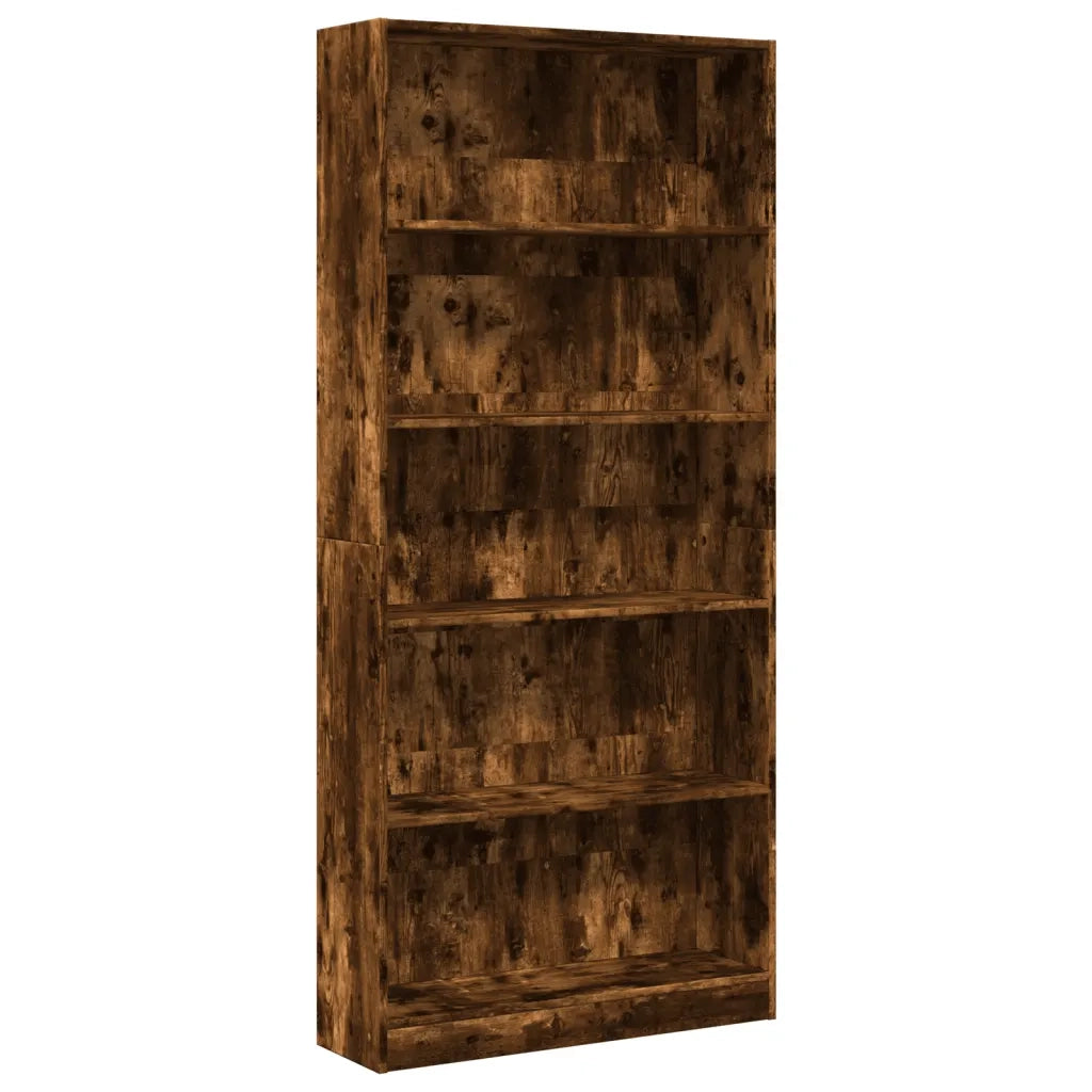 Libreria Rovere Fumo 80x24x176 cm in Legno Multistrato 857857