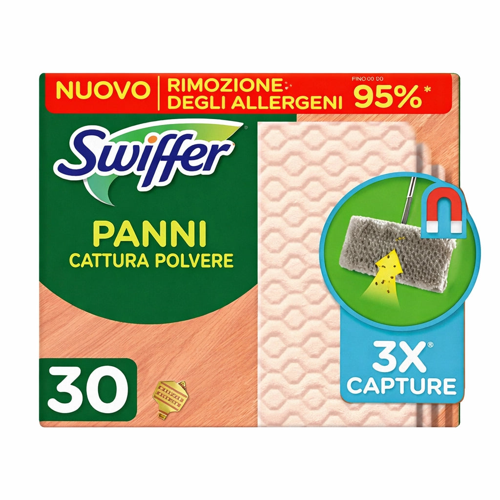 SWIFFER DRY PANNI CATTURAPOLVERE PER LEGNO IN CONFEZIONE DA 30 PEZZI