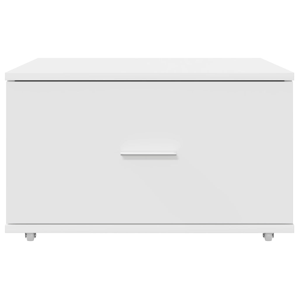 Armadio con cassetti su ruote Bianco 55x45x33.5 cm Legno ingegnerizzato