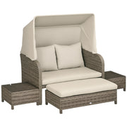 Set divano da giardino 4 pezzi ¨C zephmum ¨C beige e marrone