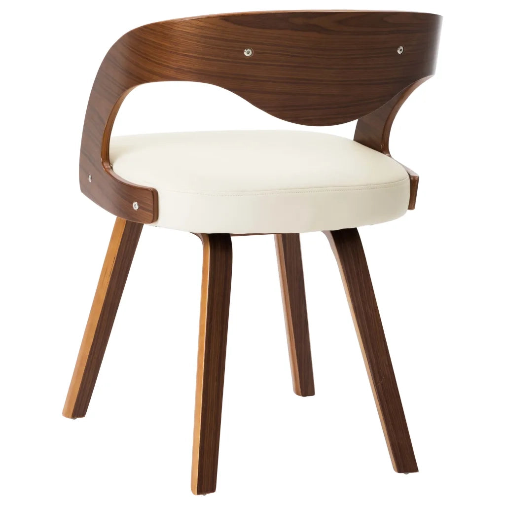 Sedie da Pranzo 2 pz Crema in Legno Piegato e Similpelle cod mxl 23929