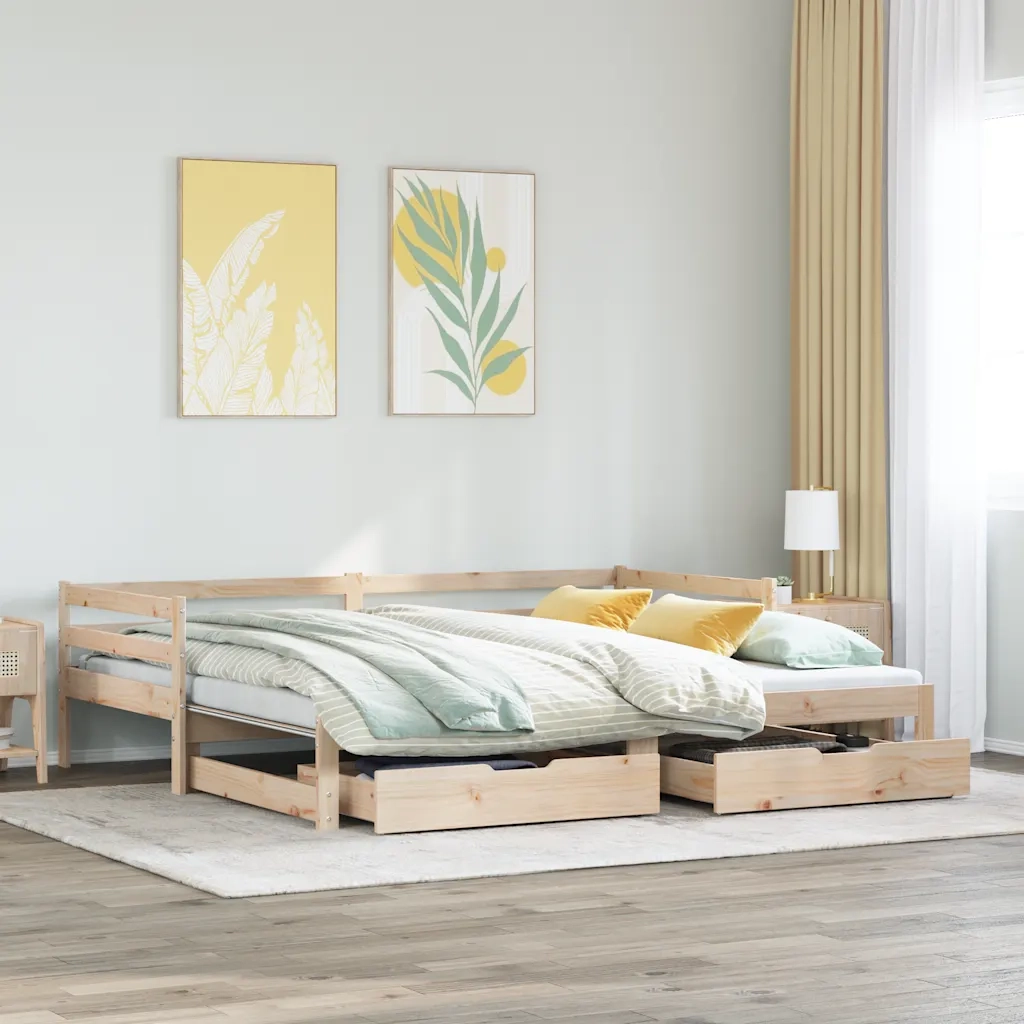 Divano Letto Estraibile con Cassetti senza Materasso 80x200 cm