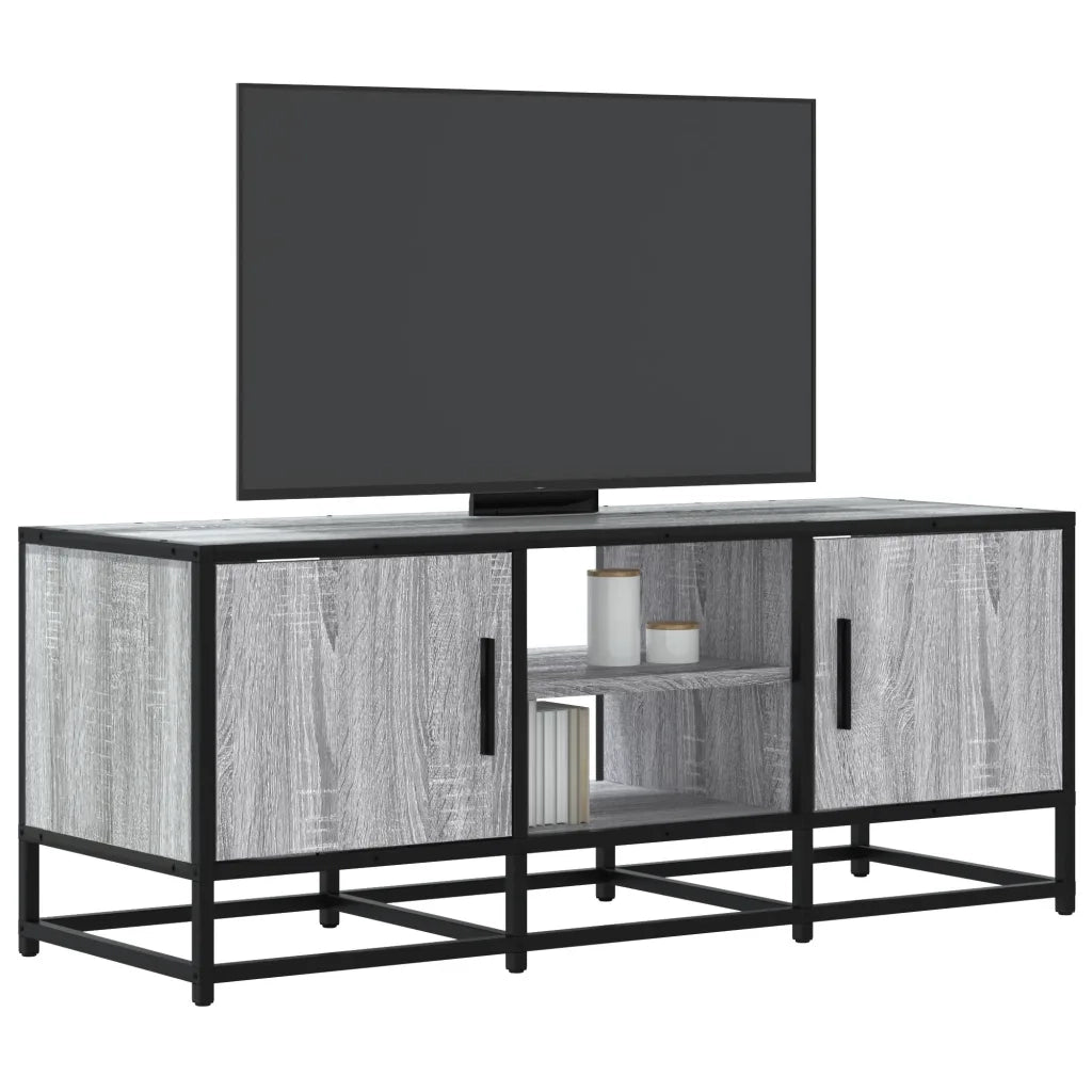 Mobile TV-Credenza TV-Console TV Grigio Sonoma 100x35x41 cm Legno Multistrato Metallo