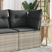 Divano Angolare Giardino con Cuscini-Sofa da Giardino-Divanetto da esterno Grigio Chiaro Polyrattan 920543