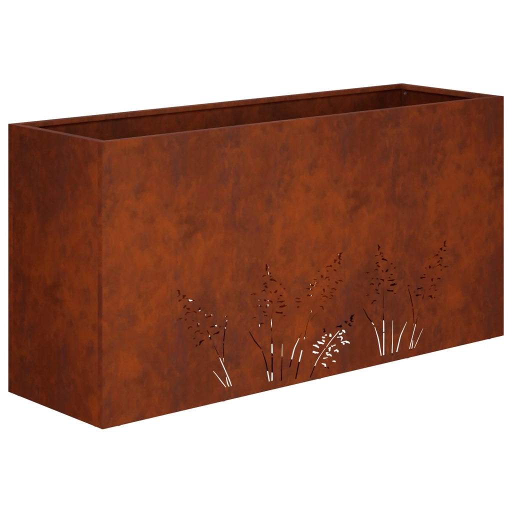 Vaso da giardino 2 pz Ruggine 100 x 30 x 49 cm Acciaio Corten 8005875