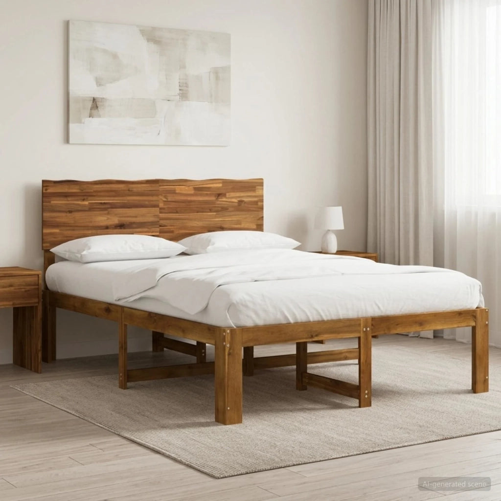 Letto matrimoniale con testiera ROSTOCK Naturale 160 x 200 cm 3405420