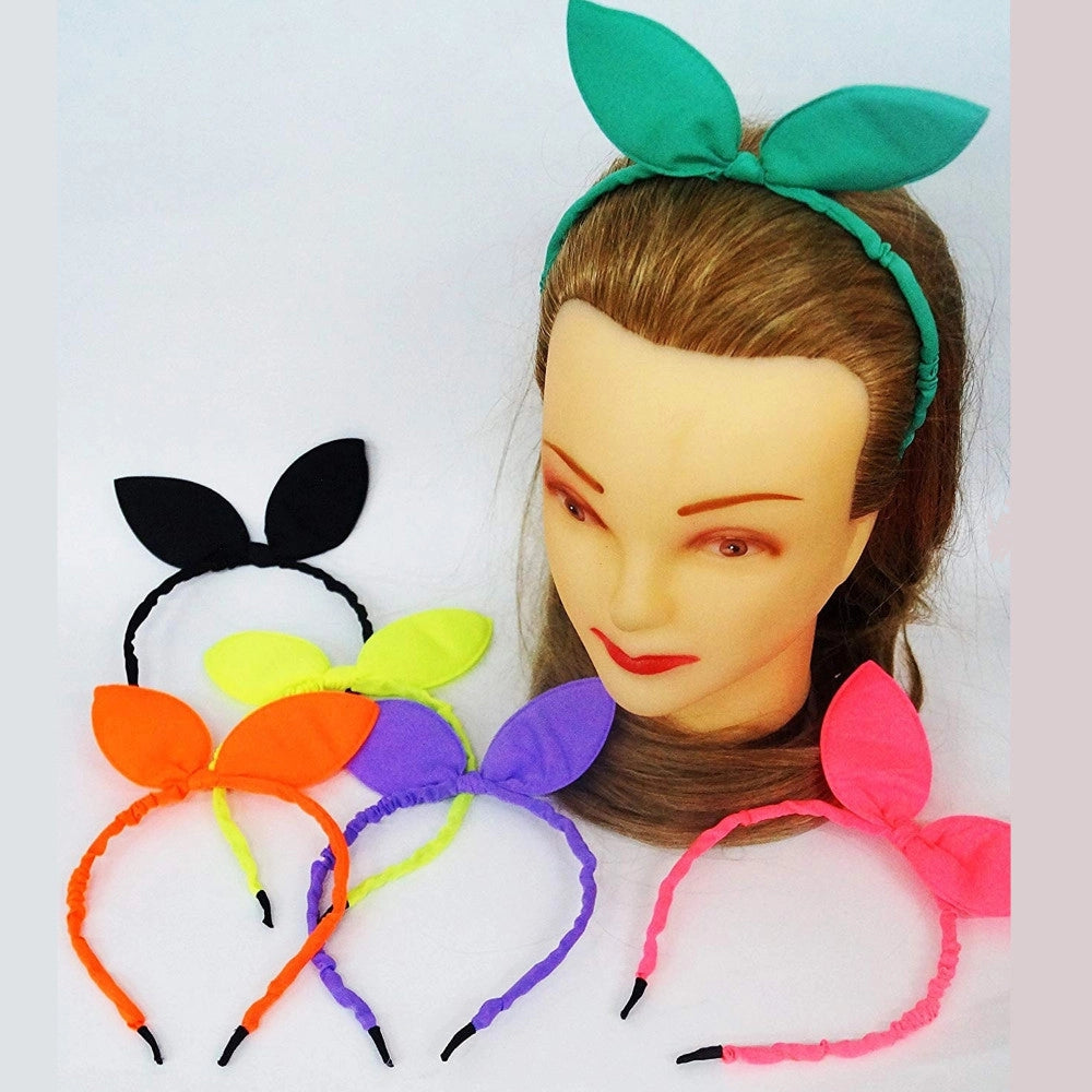 Trade Shop - 2pz. Cerchietto Frontino Retro Colorati Orecchie Fermacapelli Plastica Accessori -