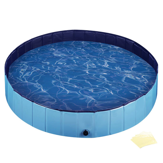 Fudajo Piscina per cani 160 x 30 cm, antiscivolo, piscina pieghevole per cani in PVC, portatile, con bordi rinforzati