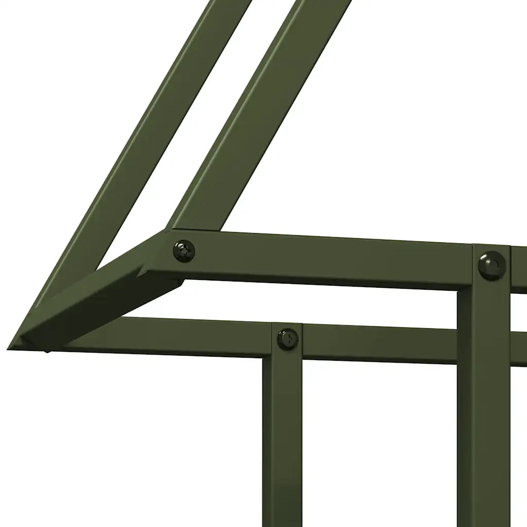Rastrelliera per Legna da Ardere Verde Oliva 50x25x60 cm 864314