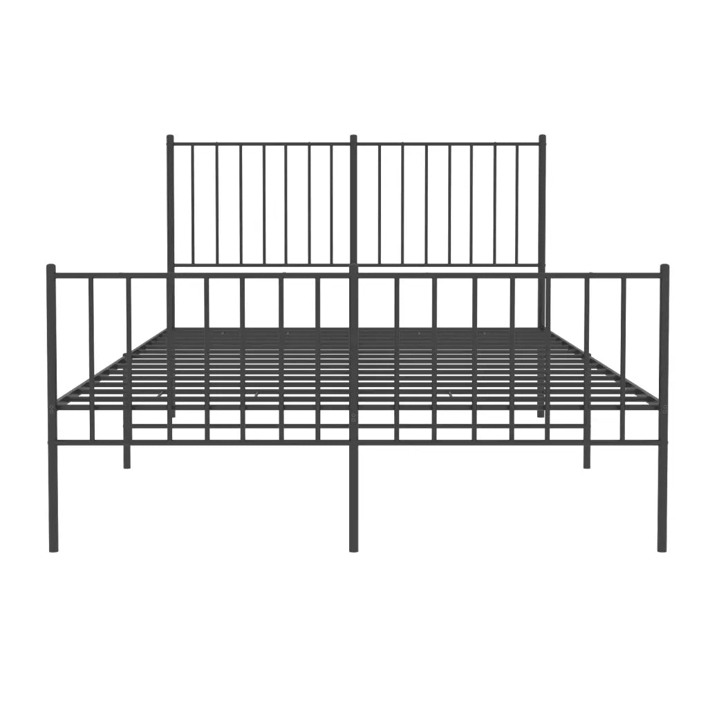 Giroletto con Testiera e Pediera-Struttura Letto Metallo Nero 120x190 cm 230296