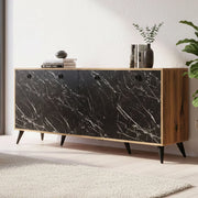 Madia Ernie, Credenza 2 Ripiani, 180x45x80h cm Marrone Noce