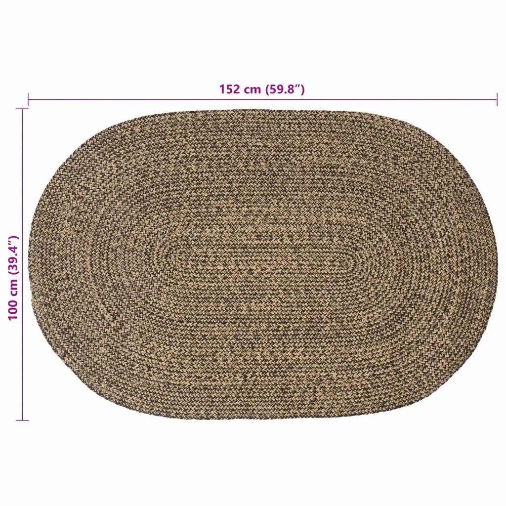 Tappeti per area Nero 100 x 152 cm Juta