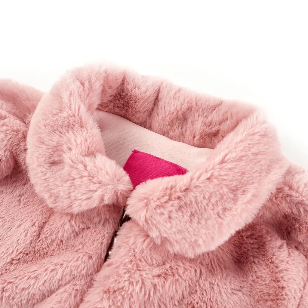 Cappotto per Bambini in Pelliccia Sintetica Rosa 116 13861