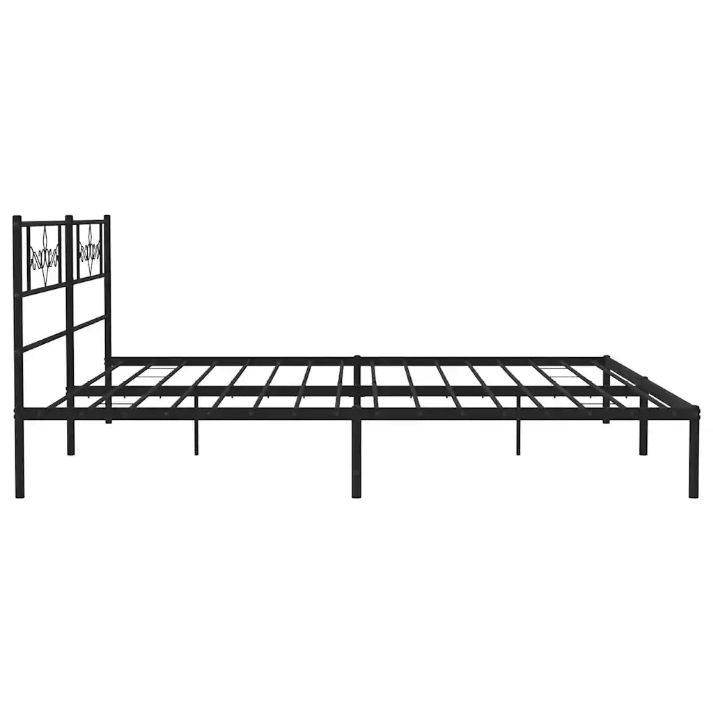 Giroletto con Testiera-Struttura Letto con testiera in Metallo Nero 193x203 cm 344913