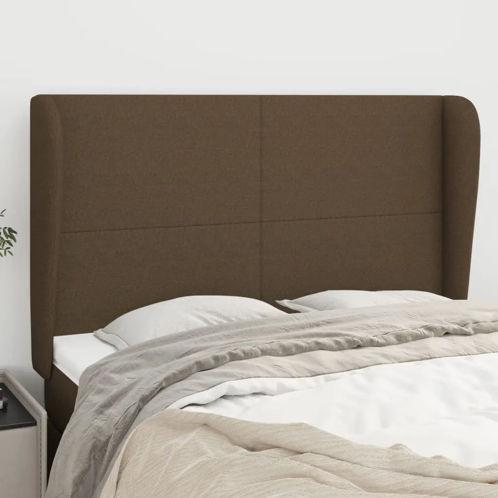 Testiera ad Orecchio MarroneScuro147 x 23 x 118/128cm inTessuto 3117677