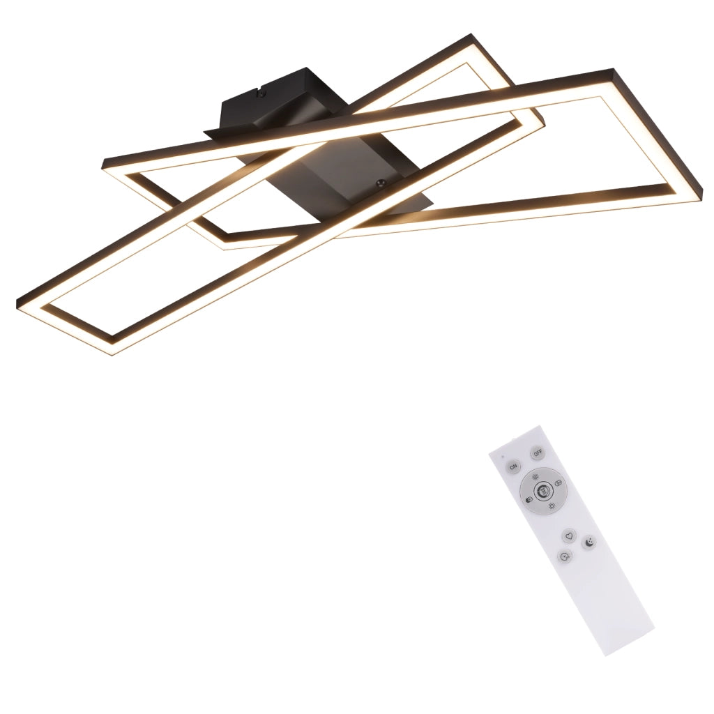 ZMH Lampada da soffitto LED 36W nera quadrata design moderno dimmerabile per cucina corridoio