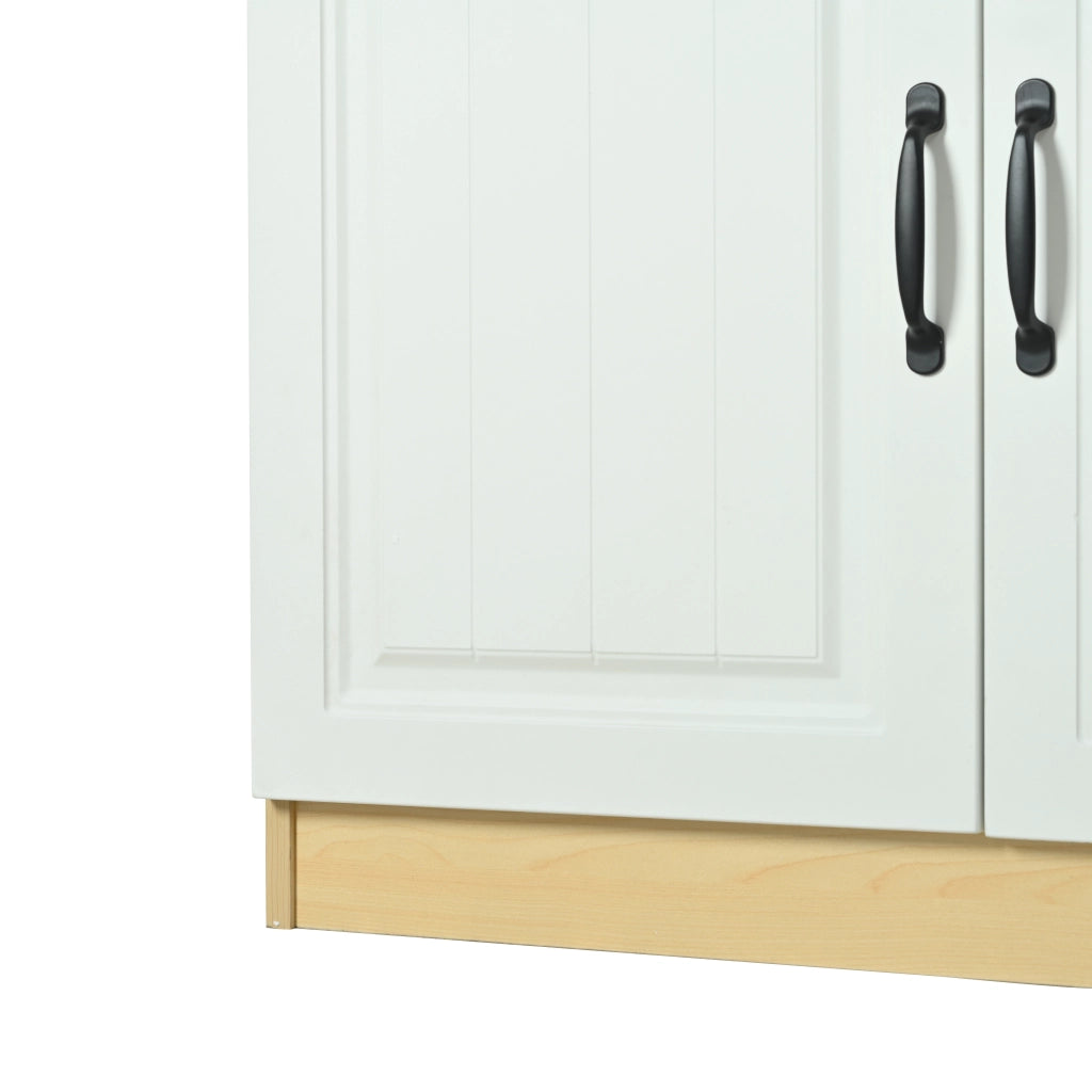 Credenza bianca e legno naturale mobile buffet 160 cm design scanalato