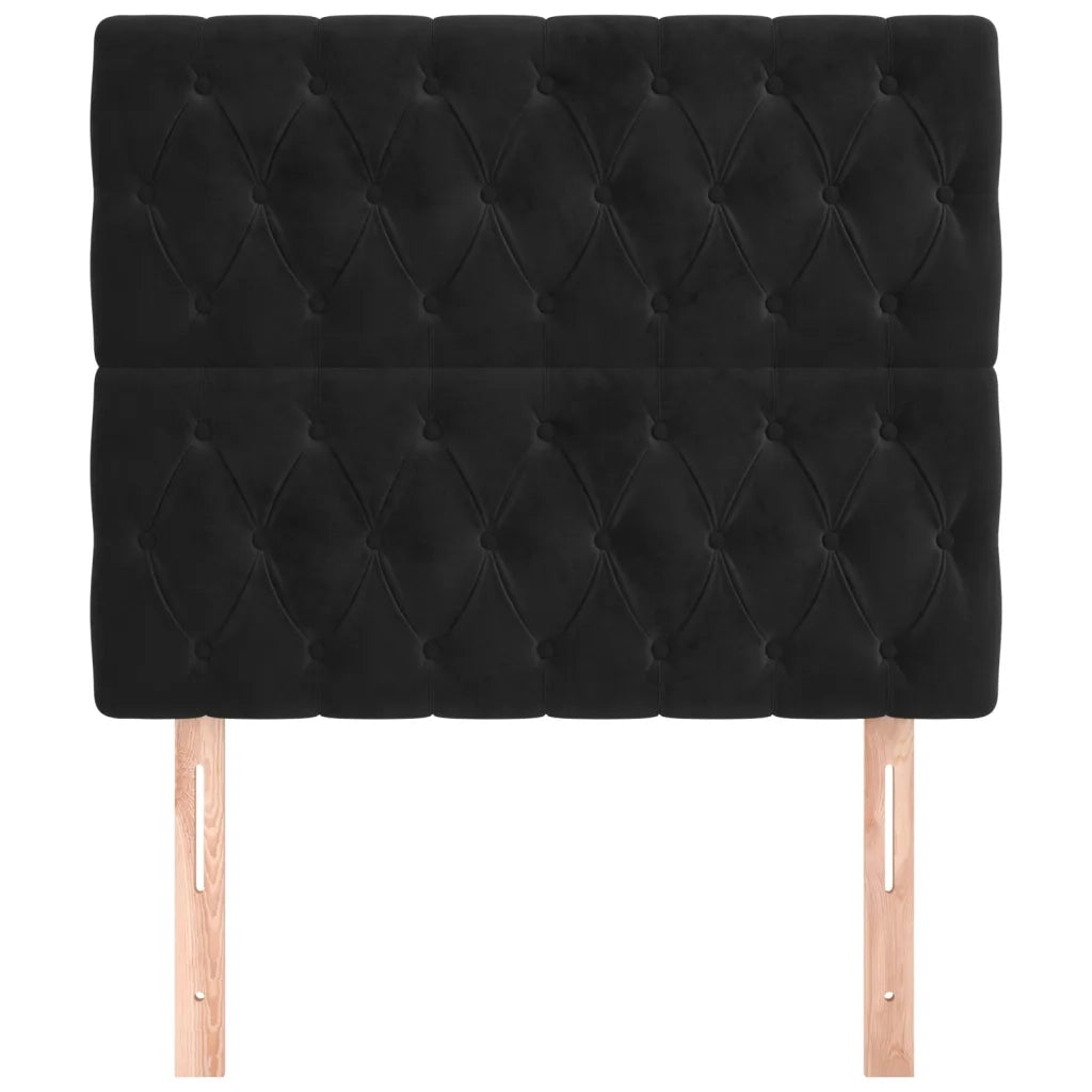 Testiera-Testata-Testiera Decorativa Nera 100x7x118/128 cm Velluto