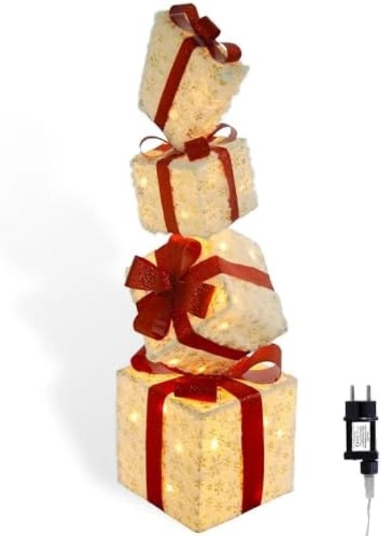 Set di 4 scatole di regalo LED con effetto di luce - illuminazione natalizia