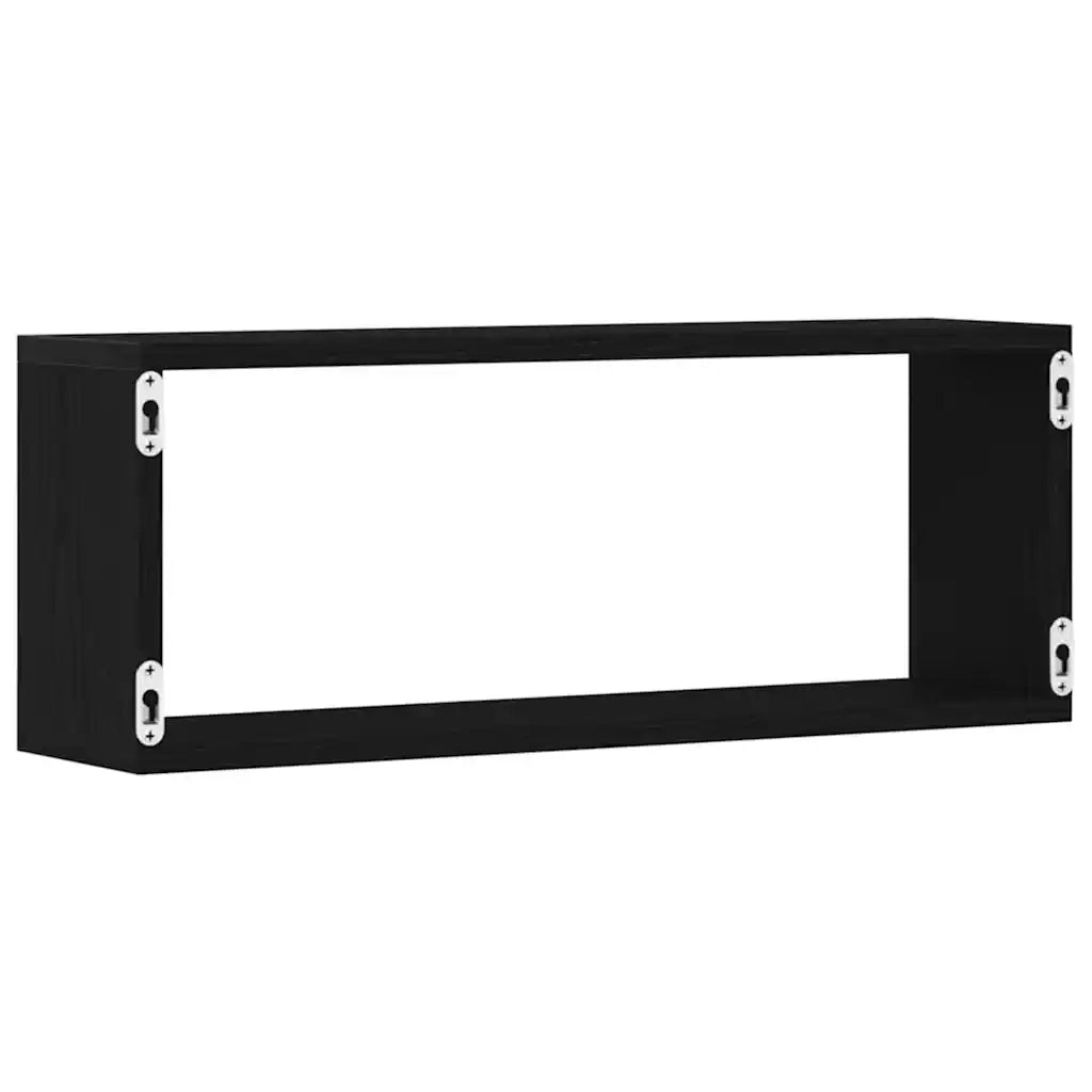 6 pz Scaffali da Parete | Mensola sospesa Rovere Nero 60 x 15 x 23 cm