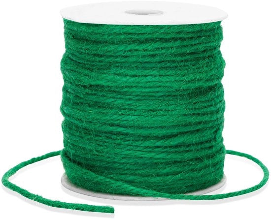 Corda di juta naturale - Corda per giardinaggio per hobby - Robusta e resistente - Verde - 100 metri - Adatta per panifici e artigianato