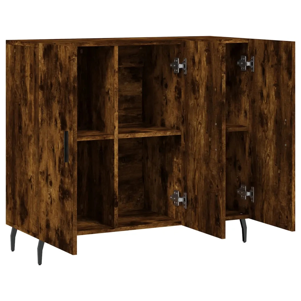 Credenza | Madia | Buffet da pranzo | Armadio da pranzo Rovere Fumo 90x34x80 cm in Legno Multistrato