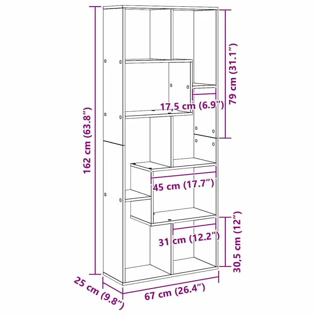 Armadio per Libri Rovere Nero 67 x 25 x 162 cm 869252