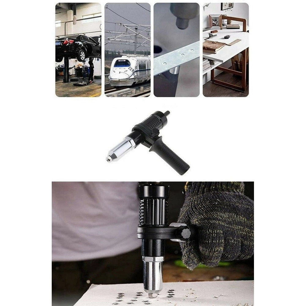 Trade Shop - Kit Conversione Da Trapano Avvitatore A Rivettatrice Con Impugnatura Testine -