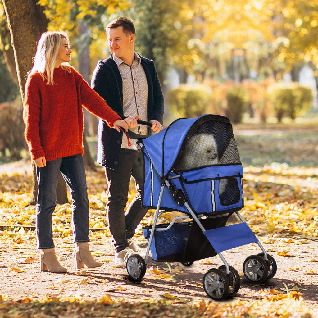 Carrello Portatile per Animali Domestici ¨C zephmum ¨C 75x45x97 cm Blu