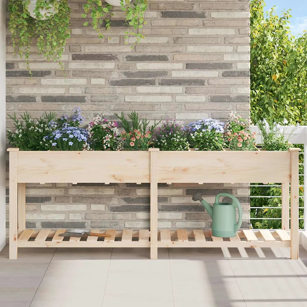 Vaso da giardino con lo scaffale Beige 203,5 x 53 x 76,5 cm 42006582