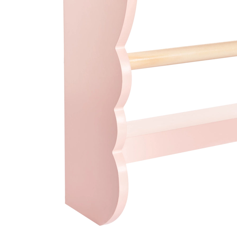Libreria a muro rosa pastello a 3 piani in legno di pino MDF Camera dei bambini