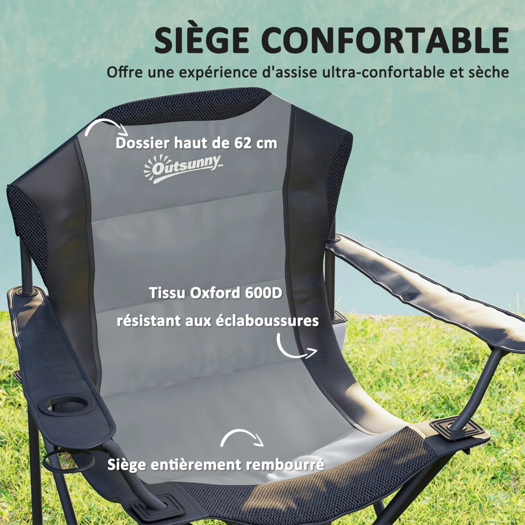Sedia da pranzo pieghevole imbottita con schienale alto e portabicchieri ¨C zephmum ¨C grigio scuro