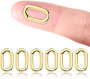 6 pezzi di allungamento a catena ovale in oro - Chiusura a catena mini con chiusura a pistola in oro