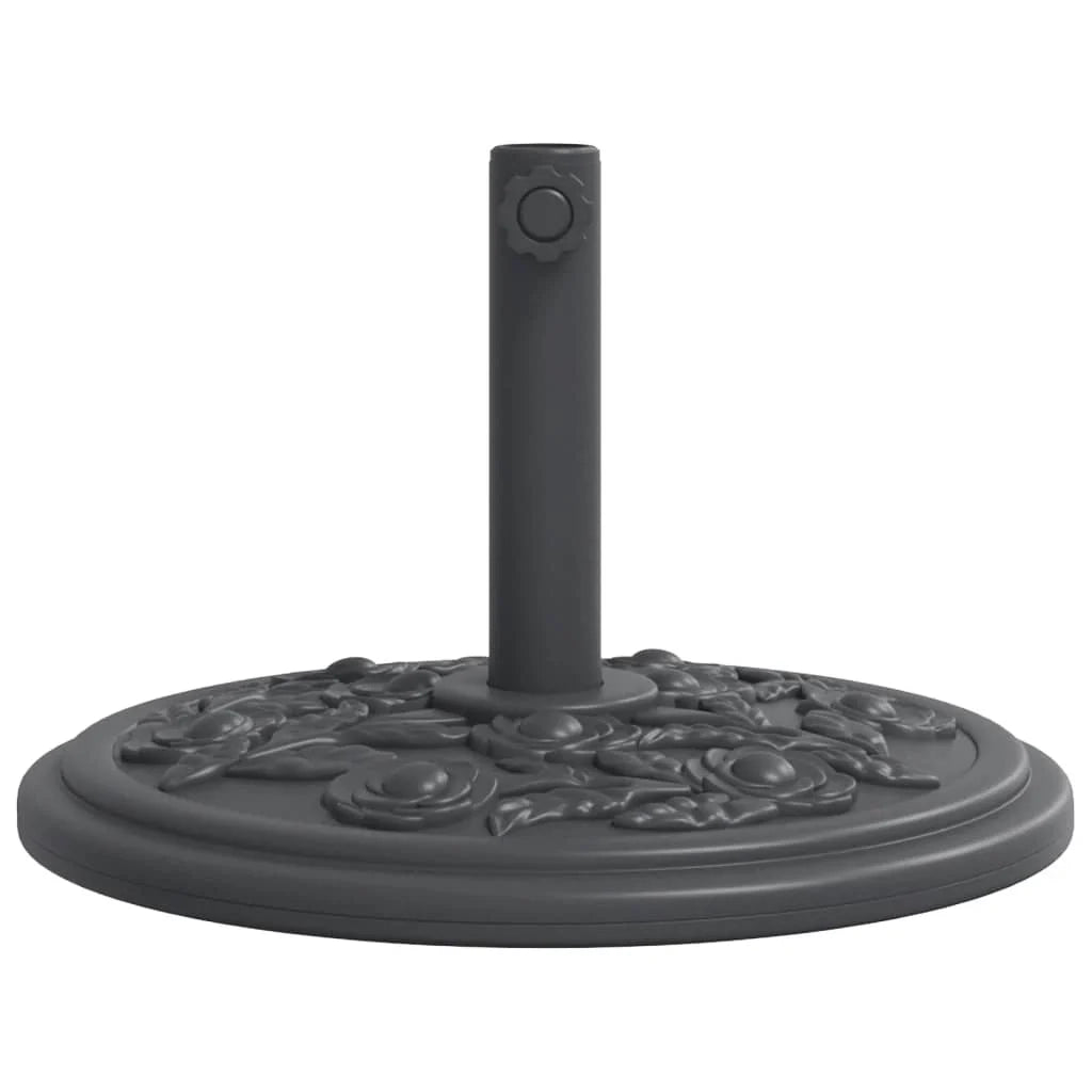 Base per ombrellone rotonda 45 x 31,5 cm stabile design floreale stile outdoor nero PE 02_0056642